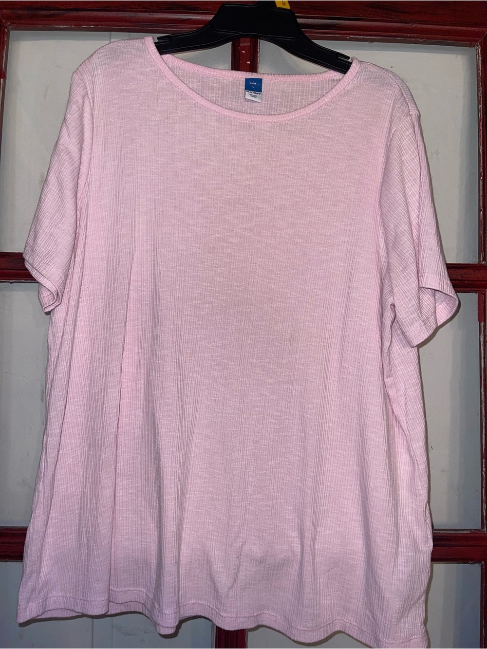 Old Navy Light Pink Short Sleeve Ribbed Tee